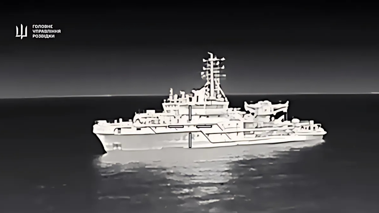 Ukrainian Drones Hit $60M Russian Spy Ship in Black Sea