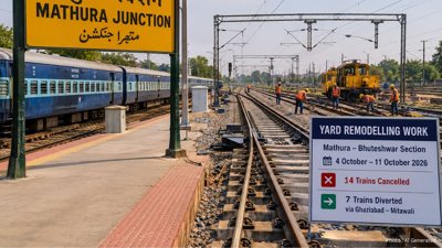 14 Trains Cancelled From October 4 to 11 as Mathura Yard Work Begins